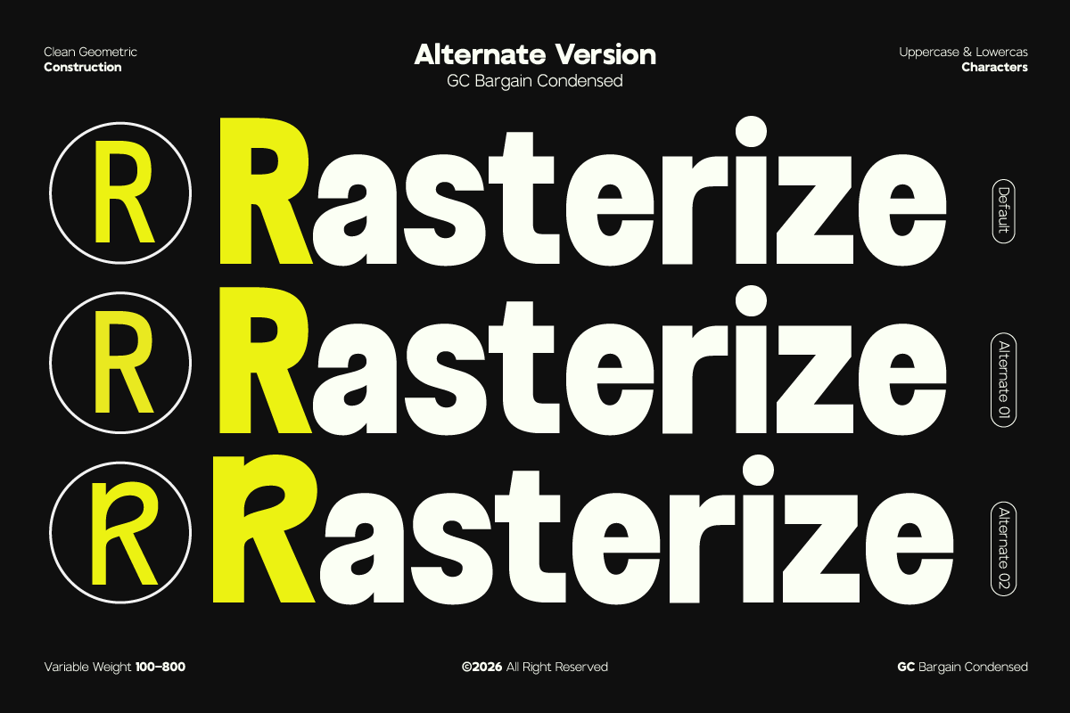 GCBargain Condensed - Condensed Sans, a Sans Serif Font by Glyphonic (Photo 6 of 15)