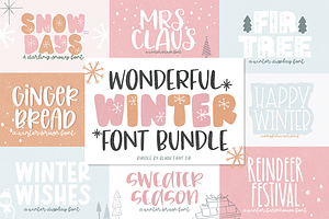WONDERFUL WINTER Font Bundle, a Font by Blush Font Co.