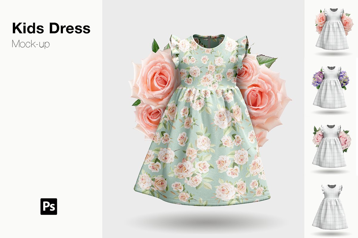 Kids dress mock-up., a Bottom Mockup by Irena Matiash shop (Photo 1 of 7)