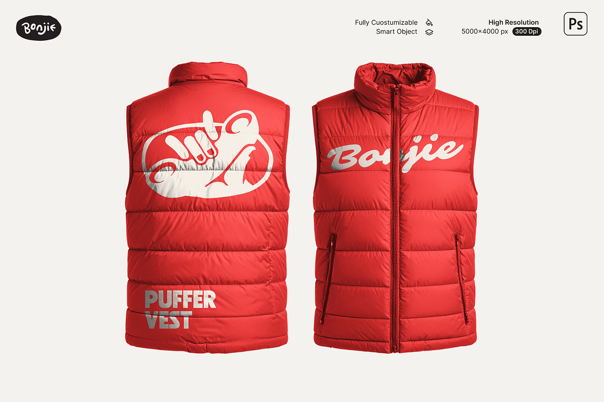 Puffer Vest Mockup, a Hoody Mockup by Pipello Grafik (Photo 1 of 3)