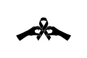 Cancer Awareness Ribbon Silhouette, a Healthcare Illustration by Designer_Momina (Thumbnail 10 of 16)