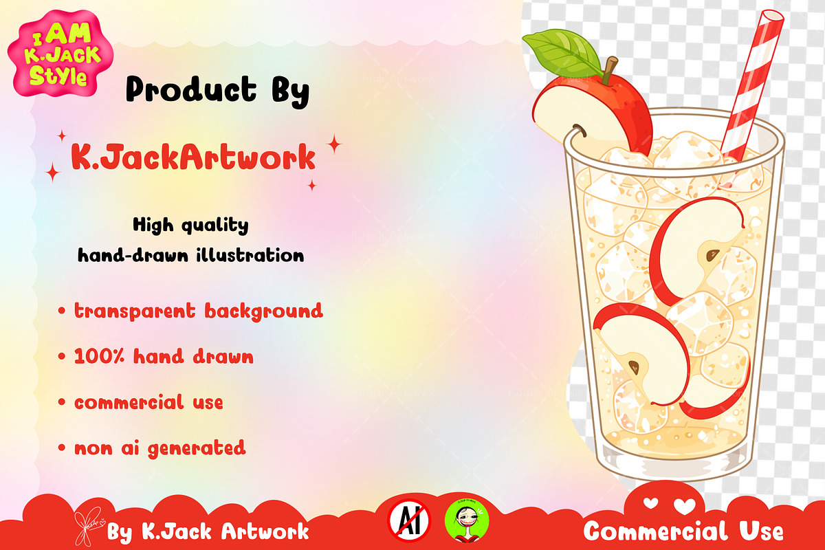 Cute Apple Soda Drink Clipart PNG, a Food Illustration by K.JackArtwork (Photo 3 of 4)