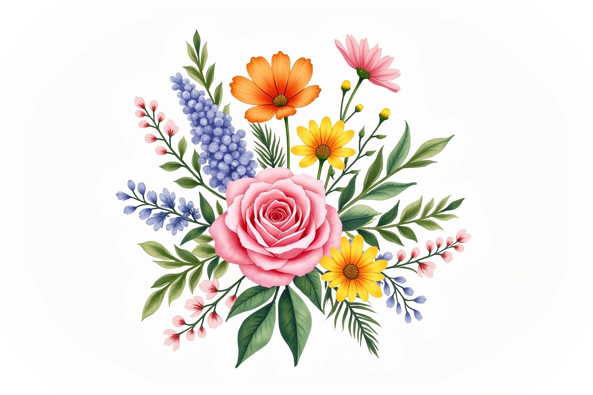 Pastel Floral Watercolor Art, an Illustration by jahid234 (Photo 7 of 11)