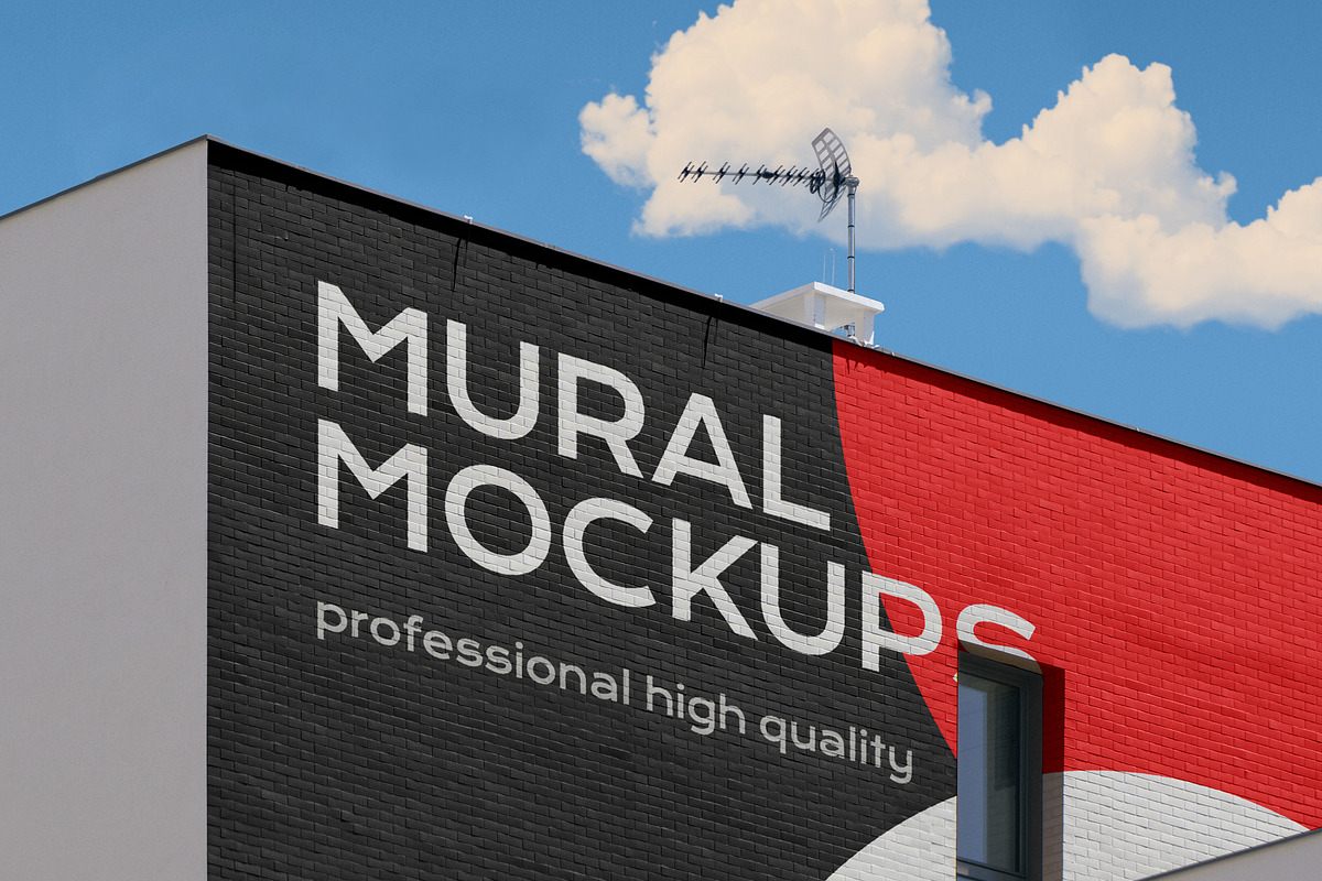 Street mural mockup bundle outdoor, an Advertising Mockup by FoundImages (Photo 33 of 42)