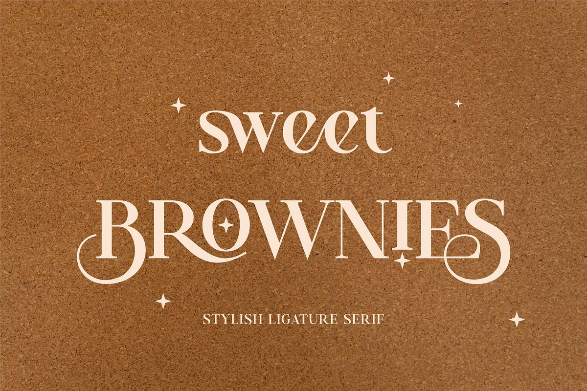 Sweet Brownies Ligature Serif Font, a Serif Font by Dylla_studio (Photo 1 of 15)