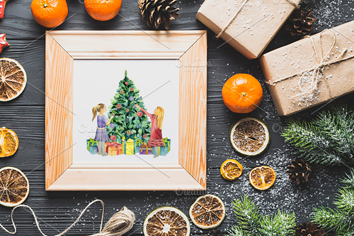 Watercolor Christmas card, a Decorative Illustration by Watercolor arts (Photo 3 of 3)