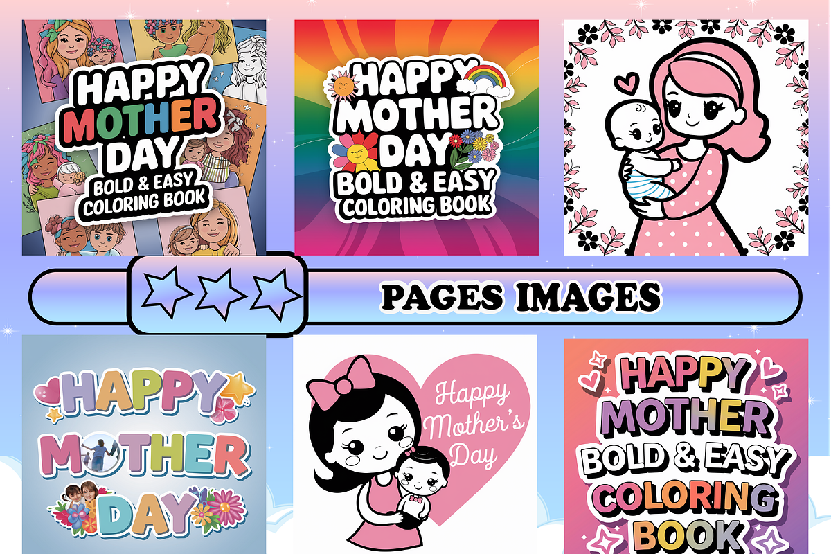 Happy Mothers Day Coloring Book, a Seasonal Illustration by Design Zone (Photo 2 of 5)