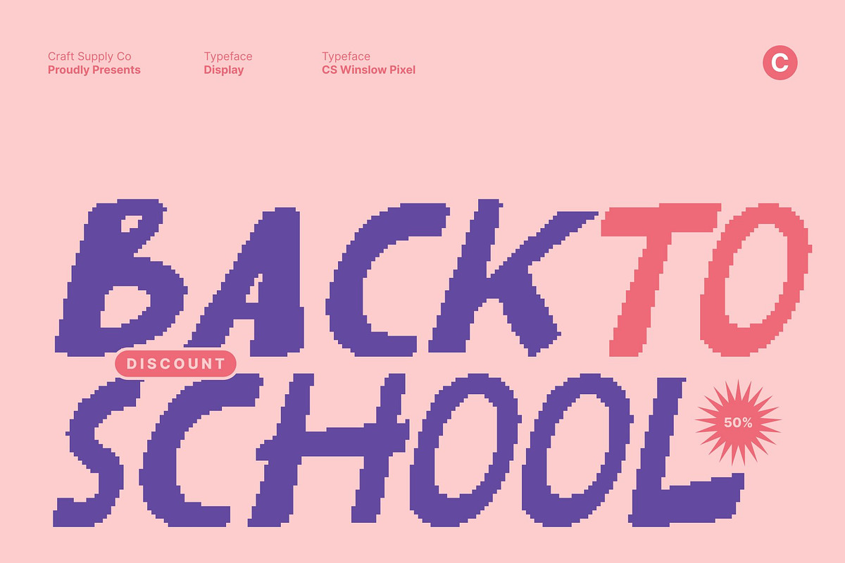 CS Winslow Pixel, a Sans Serif Font by Craft Supply Co. (Photo 2 of 8)