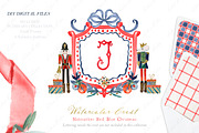 Nutcracker Red Blue Christmas Crest, a Graphic by LABFcreations (Thumbnail 1 of 4)