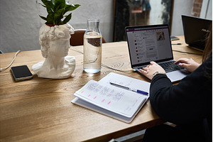 Digital Workspace with Bust Planter, a Business Photo by wip3out