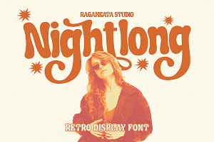Nightlong - Display Retro Font, a Sans Serif Font by RagamKata