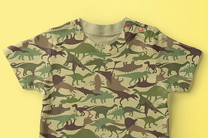 Camouflage Pattern With Dinosaurs