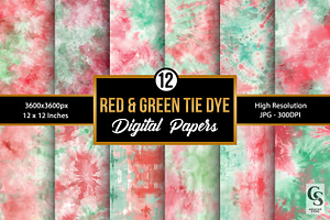 Red & Green Tie Dye Seamless Pattern, a Pattern Graphic by Creative Store