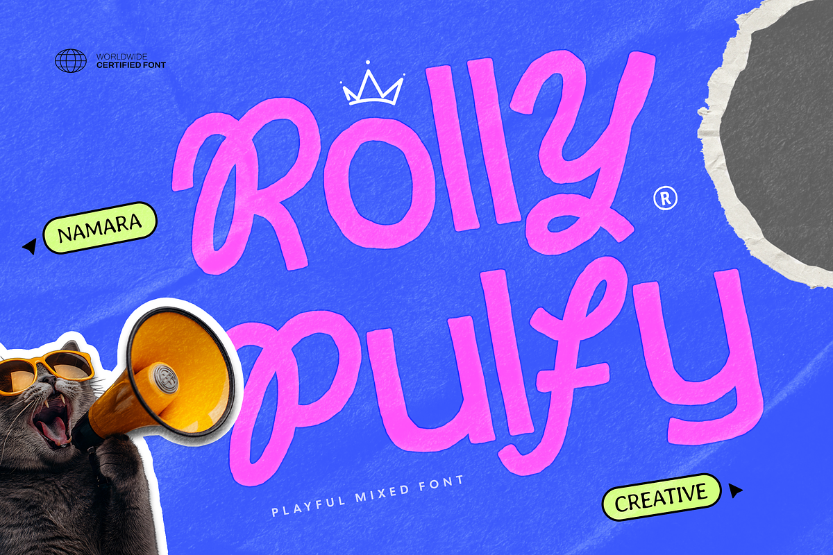 Rolly Pulfy - Playful Hybrid Sans, a Handwritten Font by Namara Creative Studio (Photo 1 of 12)
