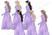 Spring Fairy Tale Girls Clipart, a Person Illustration by GlamArtZhanna (Thumbnail 4 of 4)