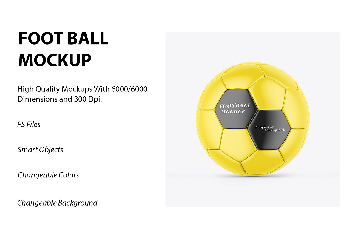 Foot Ball Mockup, a Merchandise Mockup by Mockups Girl (Photo 1 of 4)