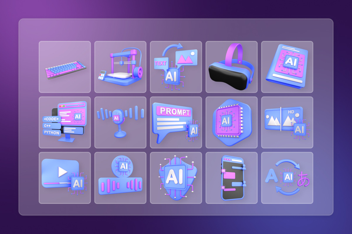 Generative AI & Creativity 3D Pack, an Illustration by twinstd (Photo 7 of 7)