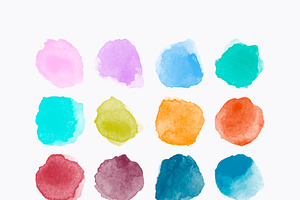 Big Set Watercolor Vector Stains