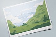 Panoramic mountain landscape, a Seasonal Illustration by Good Studio (Thumbnail 3 of 3)
