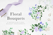 Violet Florals & Greenery Leaves, an Illustration by Momo Studio (Thumbnail 6 of 19)