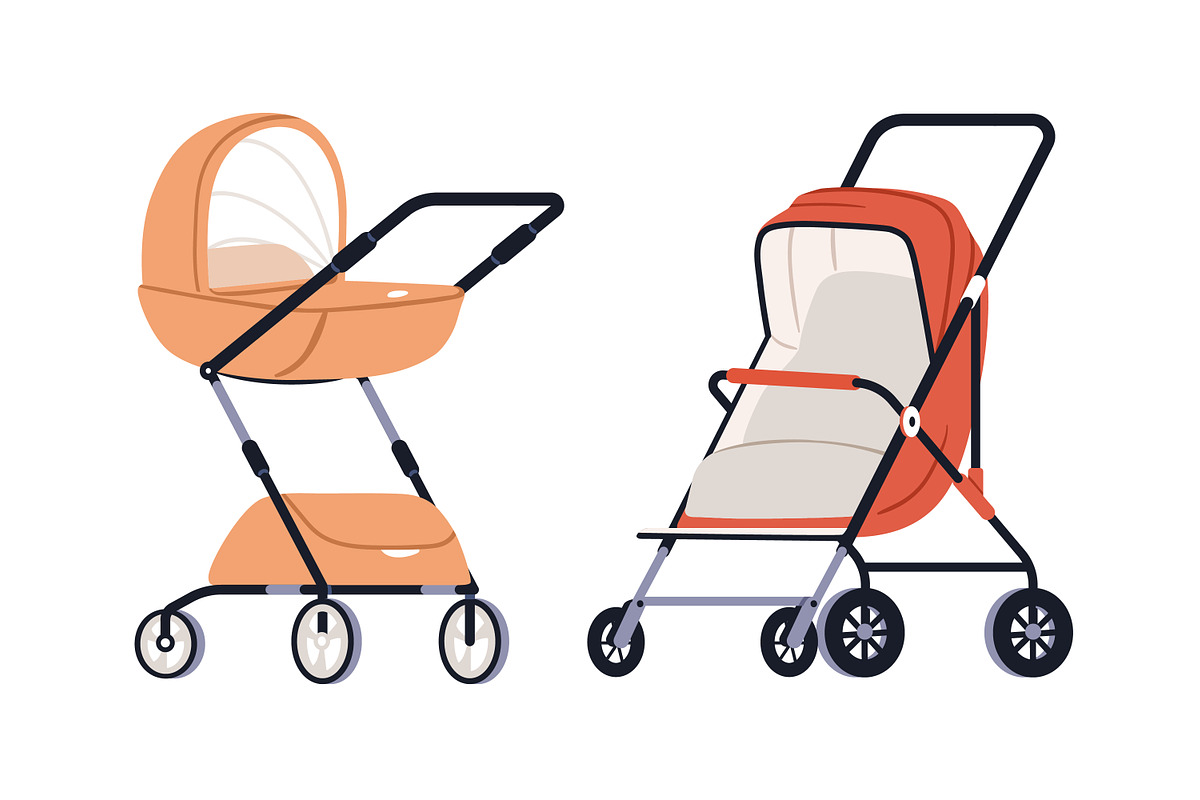 Strollers, prams, baby carriages set, a Transportation Illustration by Good Studio (Photo 2 of 6)
