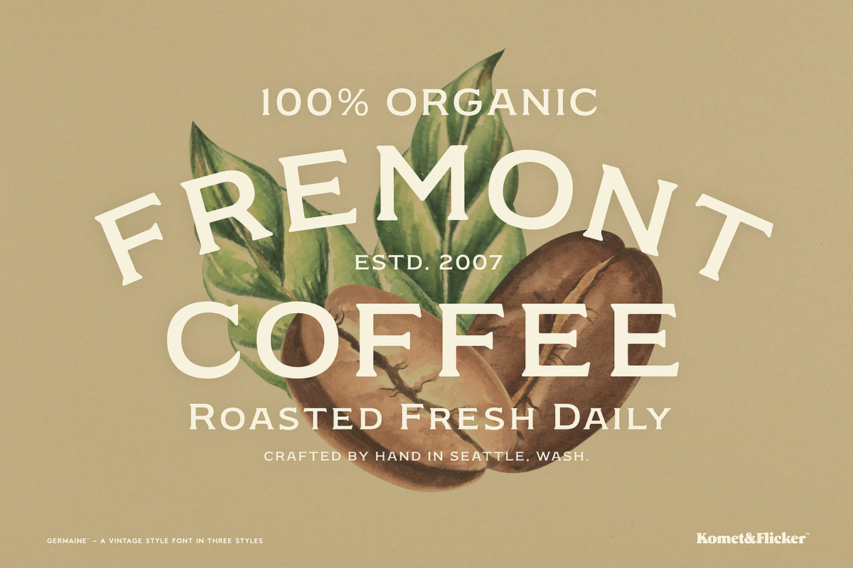 Germaine - A Vintage Style Font, a Serif Font by Komet & Flicker (Photo 7 of 15)