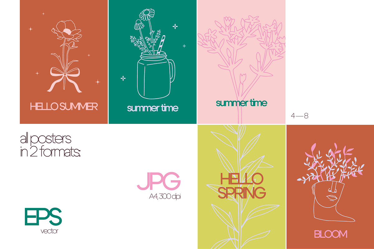 BLOOM floral spring summer bundle, a Seasonal Illustration by Lena Nikolaeva (Photo 4 of 14)