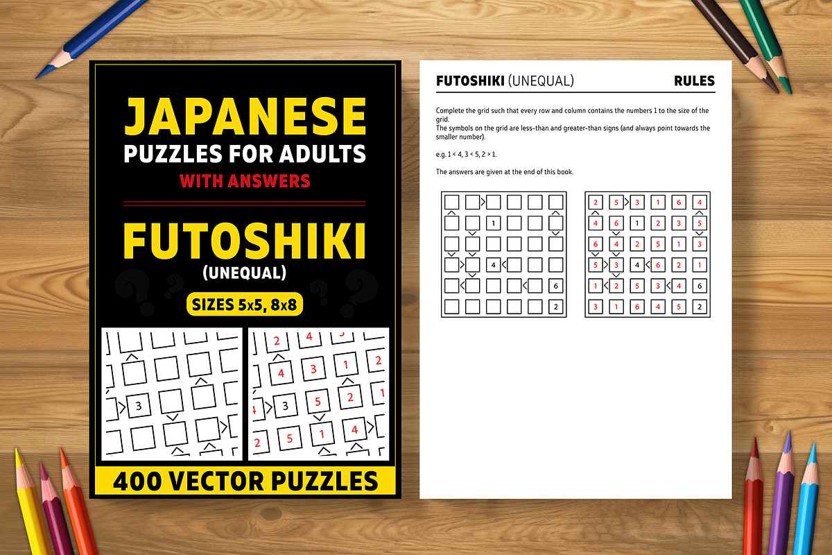 Futoshiki (Unequal) - 2 books (2025), an Illustration by Cruiz Studio (Photo 1 of 2)