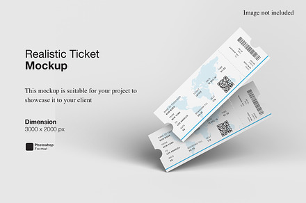 Realistic Ticket Mockup, a Print Template by ianmikraz
