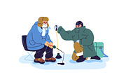 Fishermen catch fish, fishing set, a Person Illustration by PaperTrident (Thumbnail 7 of 9)