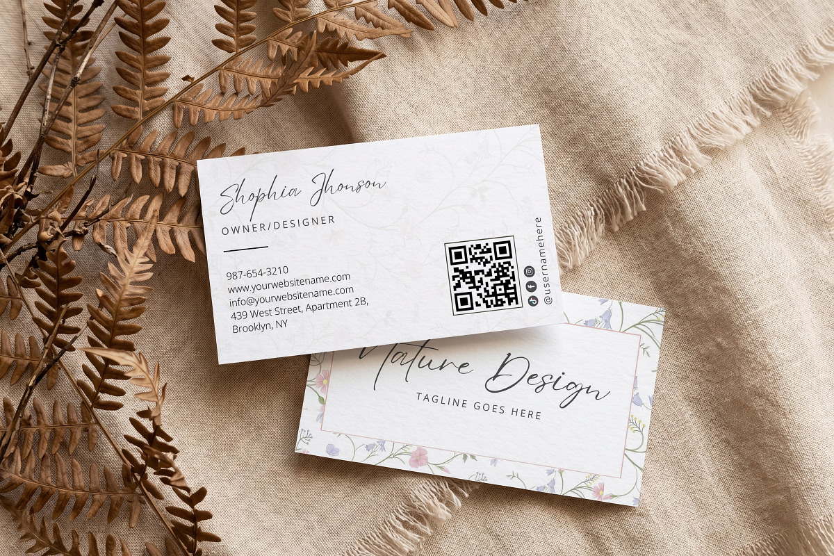Floral Business Card Canva Template, a Business Card Template by Arslan (Photo 2 of 6)