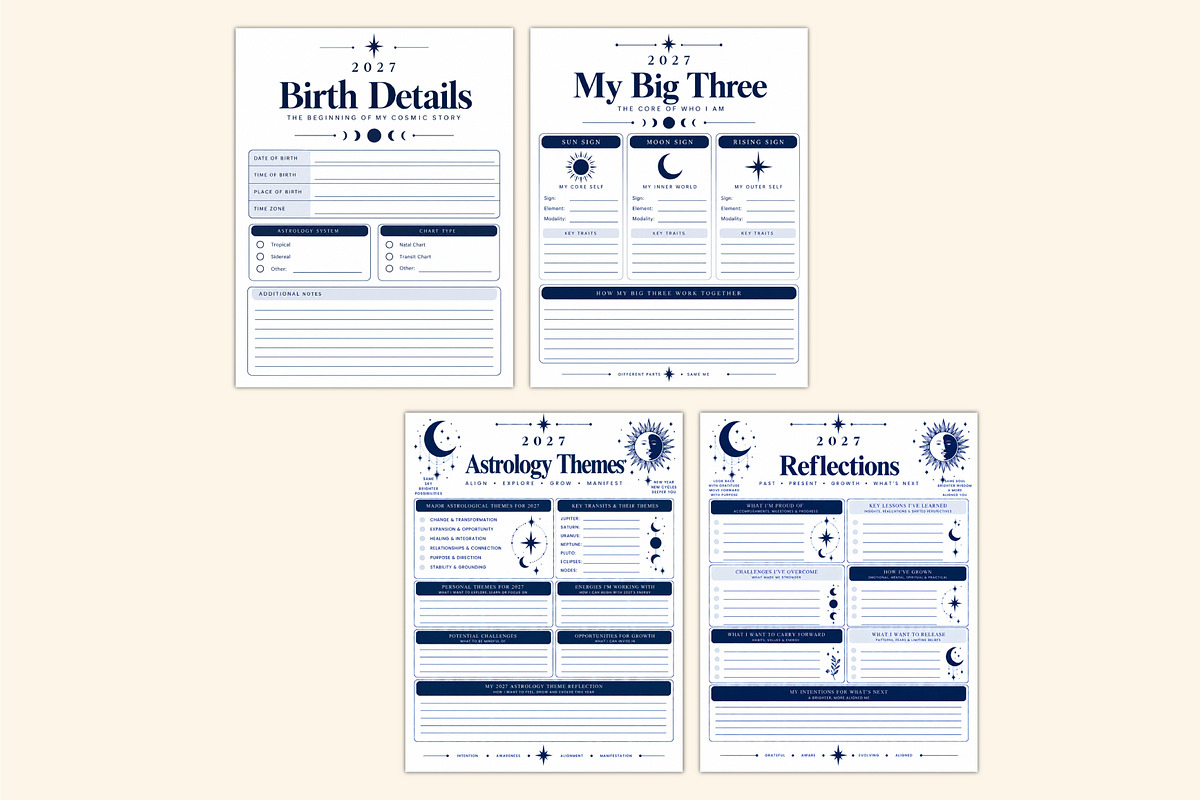 2027 Astrology Birth Chart Journal, a Stationery Template by Shumaya (Photo 4 of 4)