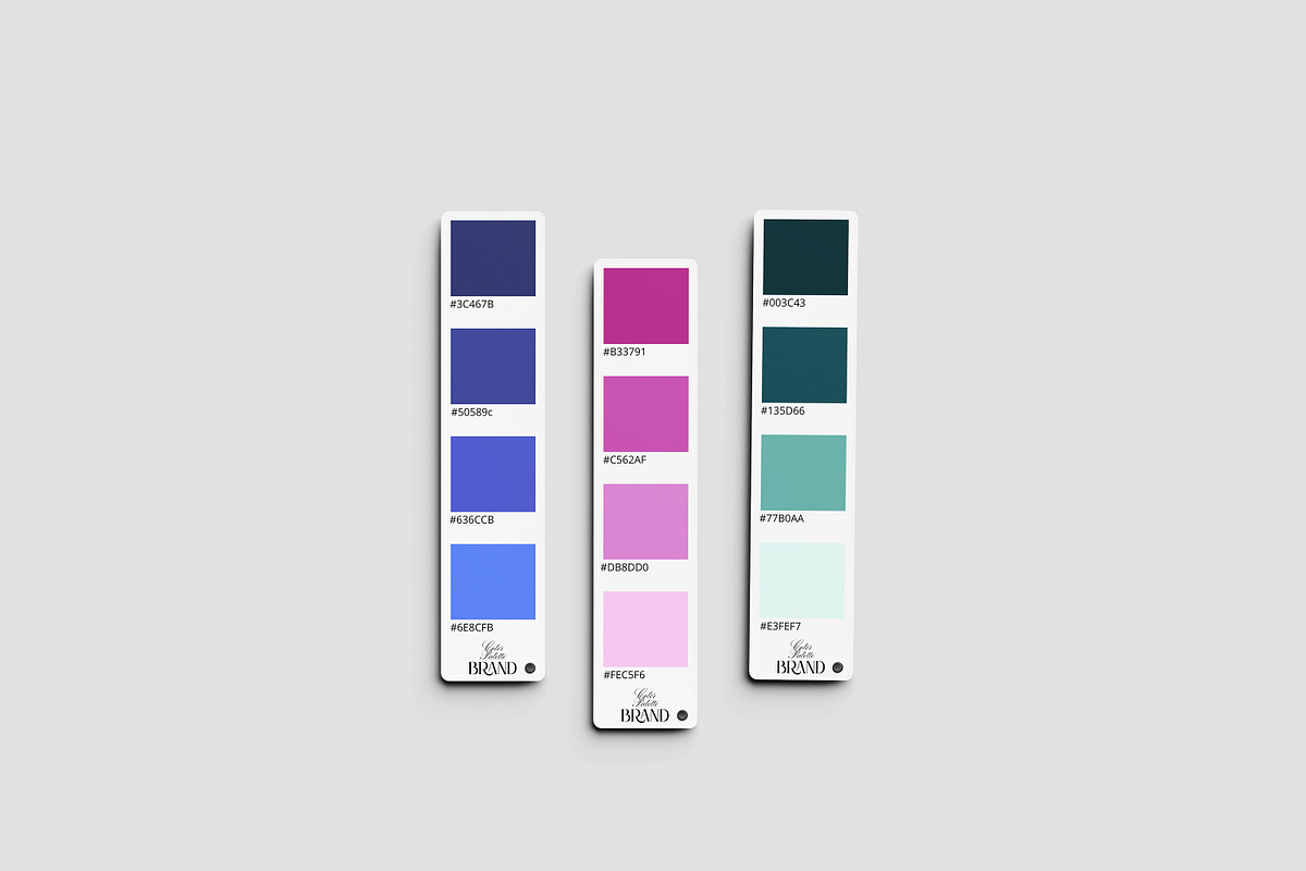 Color Palette Cards Mockup, an Advertising Mockup by Qwertymockup