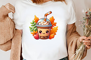 Kawaii Autumn Coffee Clipart Bundle, an Illustration by Canvas Craft (Thumbnail 6 of 8)