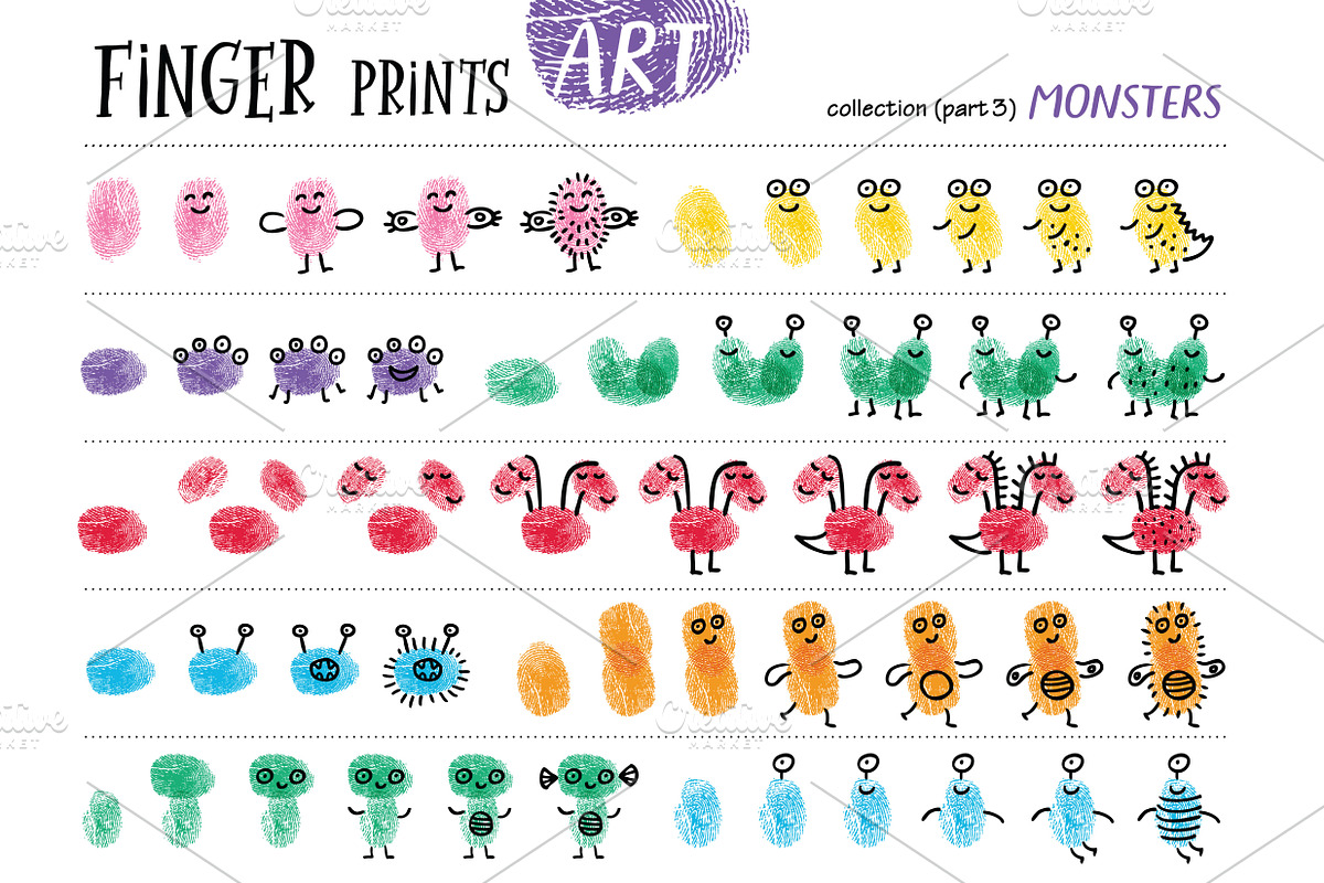 Finger prints ART (part 2), an Animal Illustration by Alena Razumova (Photo 11 of 14)