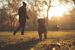 Dog running excitedly in a park, per, an Animal Photo by Pixeness Studio
