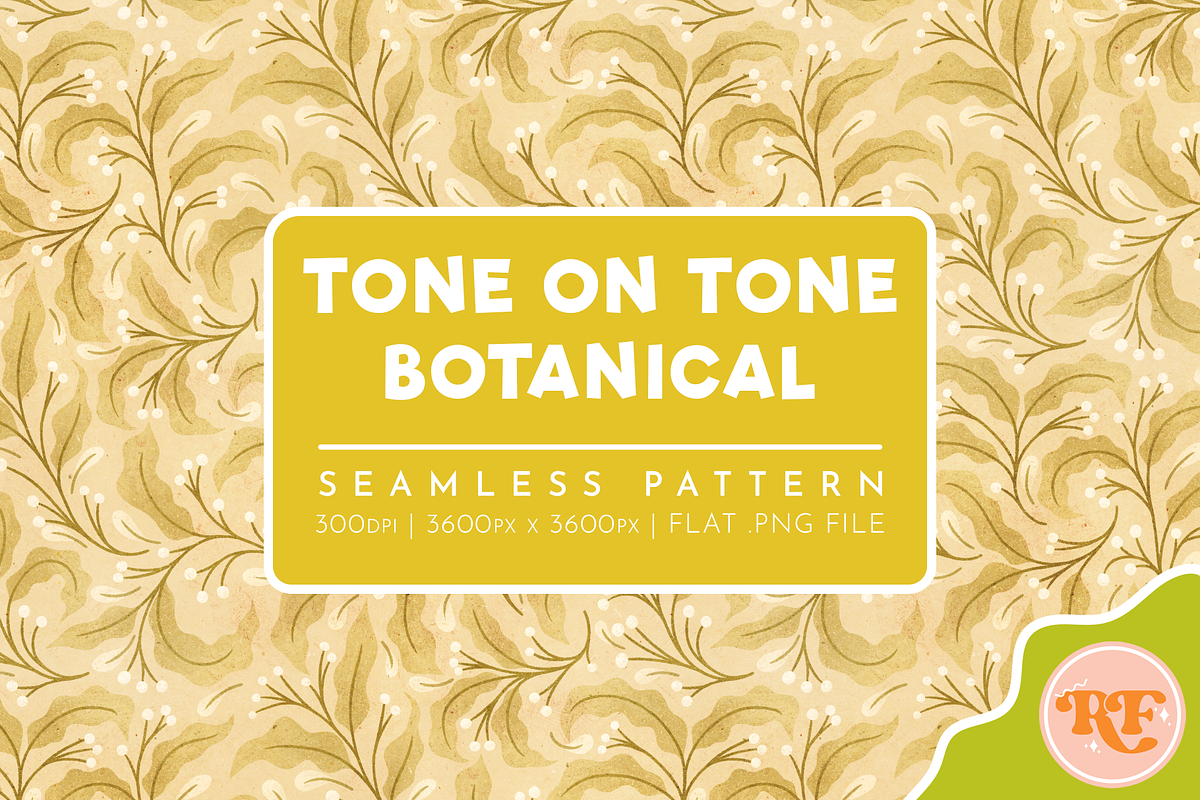 Tone on Tone Botanical Pattern, a Pattern Graphic by Rebecca Flaherty (Photo 1 of 3)
