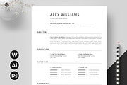 Resume Template / CV, a Resume Template by CreativeZoom (Thumbnail 1 of 7)