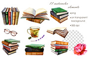 Books watercolor set, an Object Illustration by Olha Urdeichuk (Thumbnail 3 of 9)