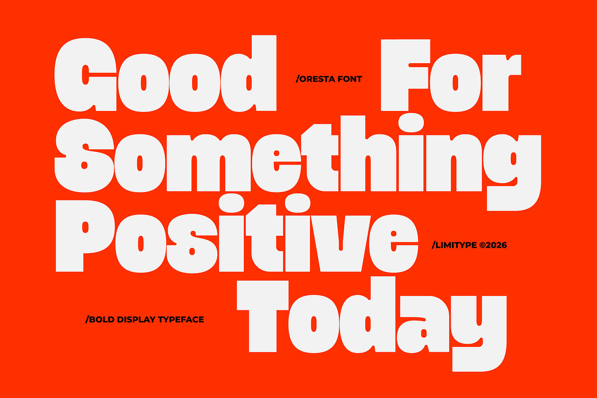 Oresta - Bold Display Font, a Sans Serif Font by limitype (Photo 5 of 12)