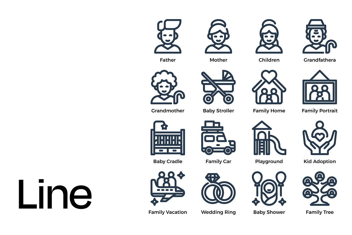 Family Icon Set, a Duotone Icon by Eklip Studio (Photo 3 of 4)