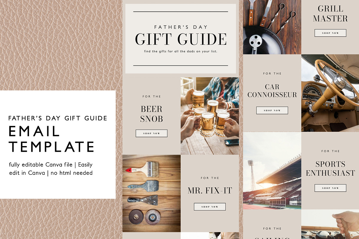 Father's Day Gift Guide Email Canva, an Email Template by KikiBunnyCreative (Photo 1 of 7)