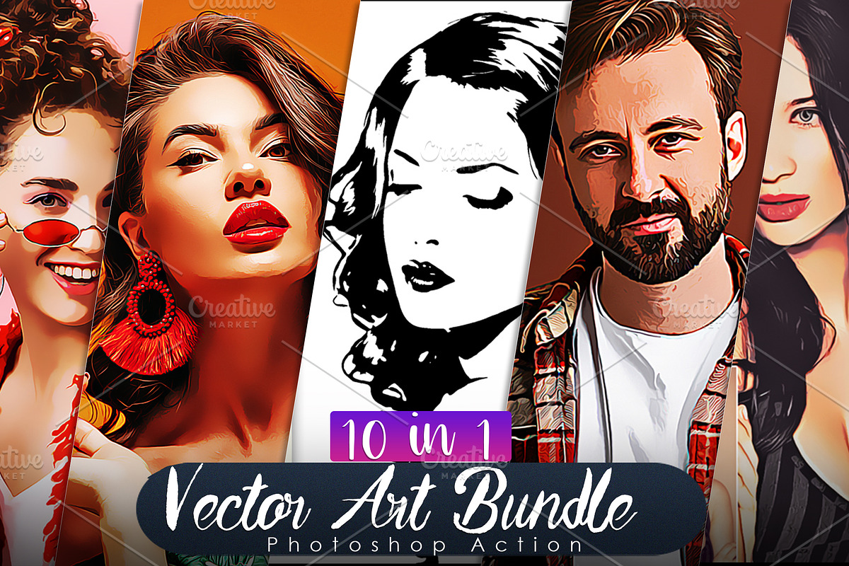 10 Vector Art Action Bundle, an Action Add-On by Vatdesign