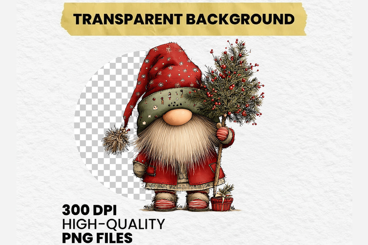 Whimsical Christmas Gnome Clipart, an Illustration by Dream Creation (Photo 8 of 8)