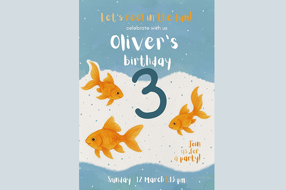 Goldfish Birthday Invitation preview 5
