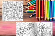 Alien Worlds Coloring Pages Bundle, a Brochure Template by LA Design (Thumbnail 9 of 10)