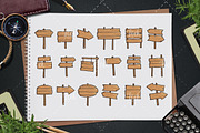 Set of wooden street signs design, a Graphic by Allmostudio (Thumbnail 2 of 4)