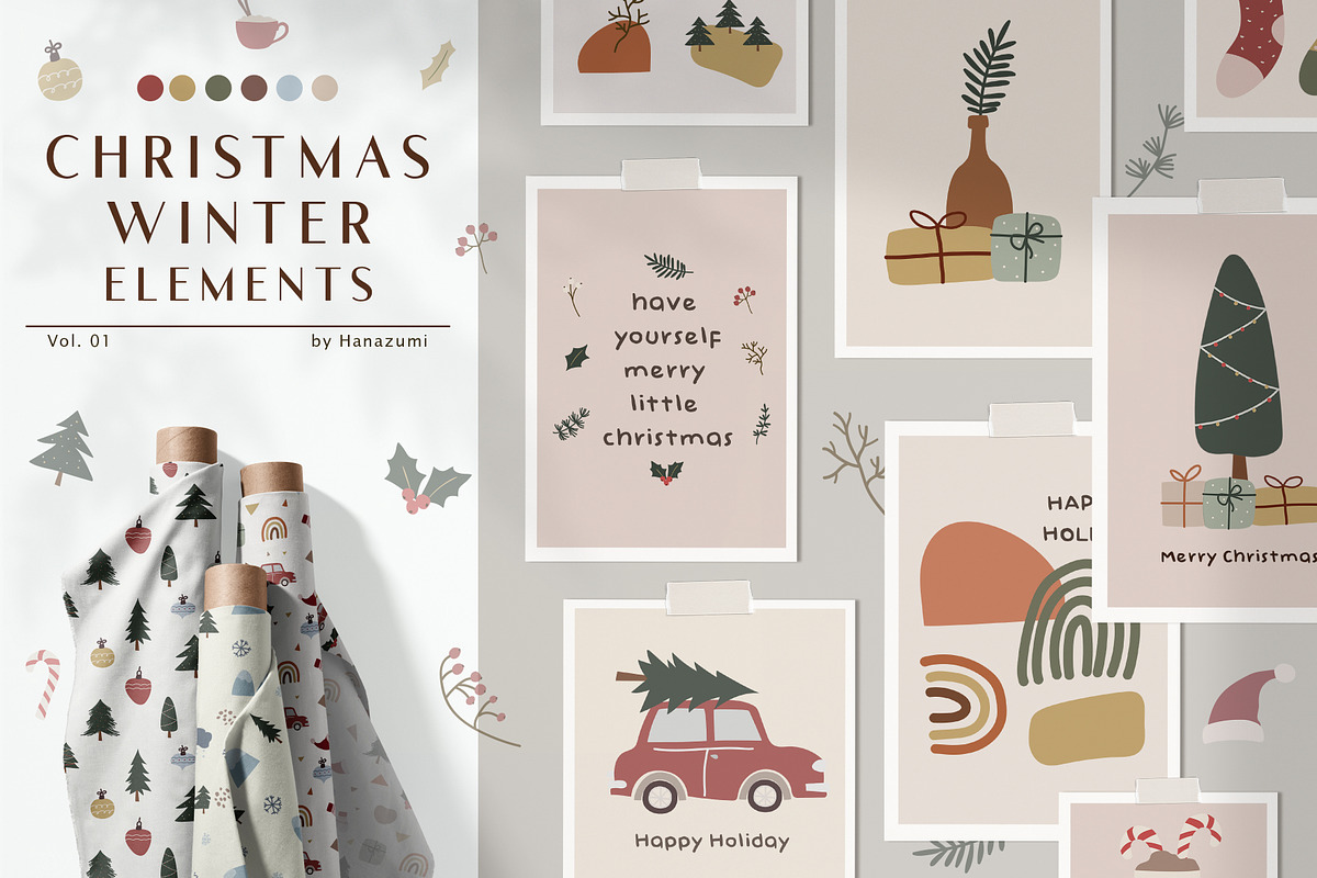 Christmas Winter Abstract Vol.1, a Decorative Illustration by Hanazumi (Photo 1 of 15)