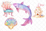 Little Mermaid Under the Sea Clipart, an Illustration by Dream Creation (Thumbnail 5 of 5)