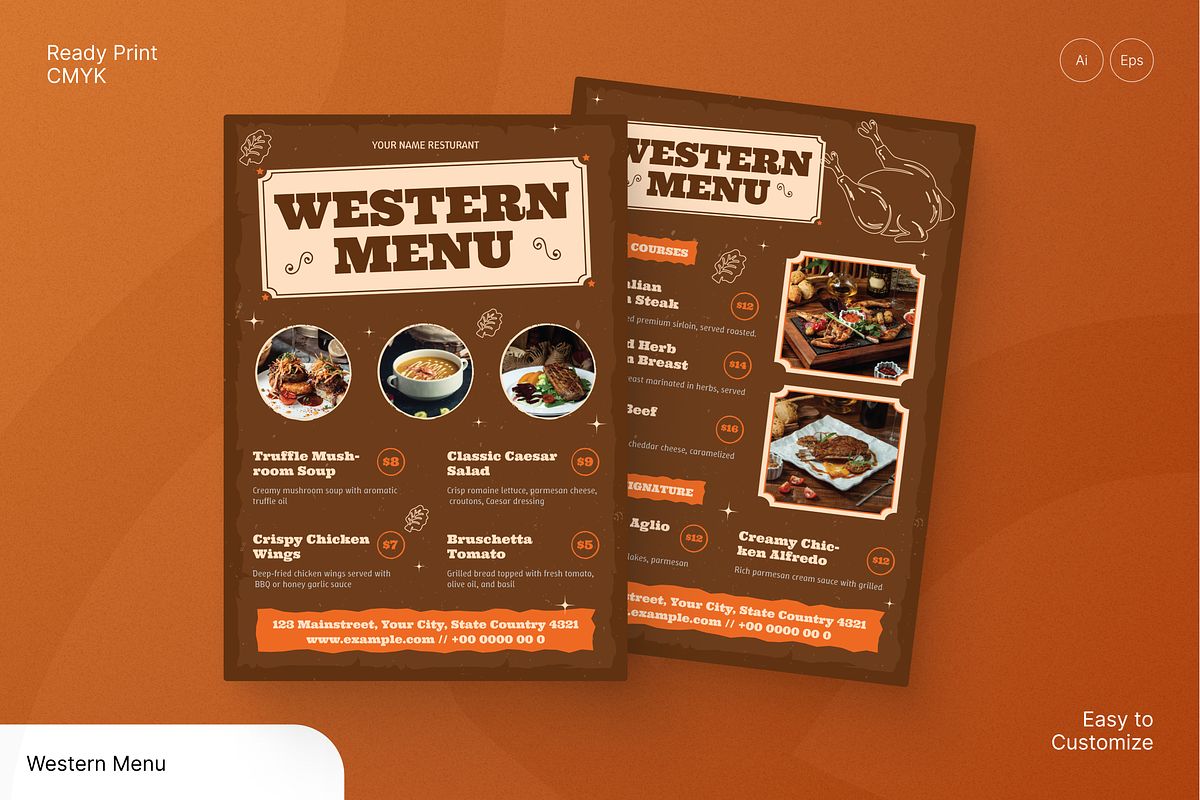 Western Menu, a Flyer Template by Annora Studio (Photo 1 of 6)